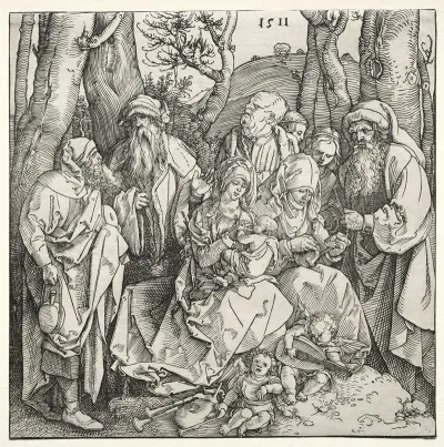The Holy Family With Two Musician Angels