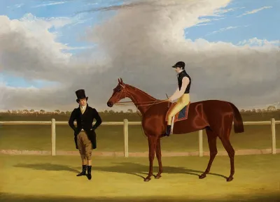 The Hon E Petres Rowton With W Scott Up And Trainer At Doncaster