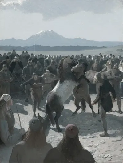 The Horse Fight At Hlidarendi