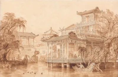 The House Of A Chinese Merchant Near Canton