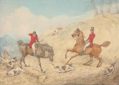 The Huntsman And A Rider Encouraging The Hounds