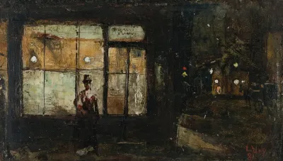 The Illuminated Shop Window At Night