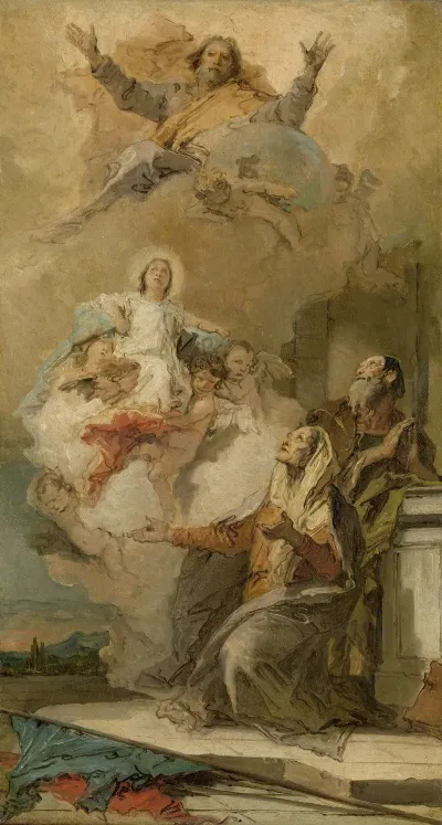 The Immaculate Conception Joachim En Anna Receiving The Virgin Mary From God The Father