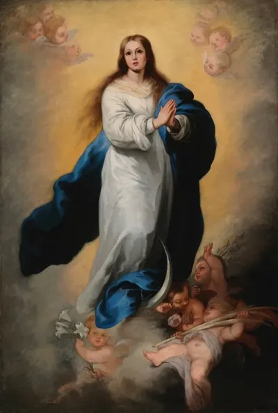 The Immaculate Conception Of Escorial Copy After Murillo