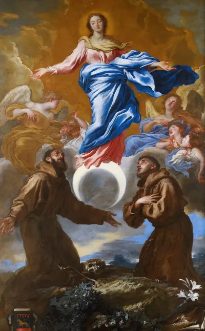 The Immaculate Conception With Saints Francis Of Assisi And Anthony Of Padua