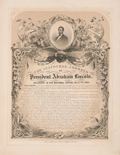 The Inaugural Address Of President Abraham Lincoln Delivered In The National Capitol March 4th 1865