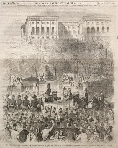 The Inaugural Procession At Washington Passing The Gate Of The Capital Grounds