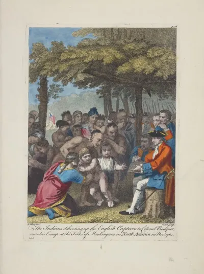 The Indians Delivering Up The English Captives To Colonel Bouquet Near His Camp