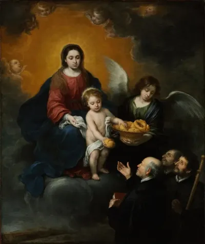 The Infant Christ Distributing Bread To The Pilgrims