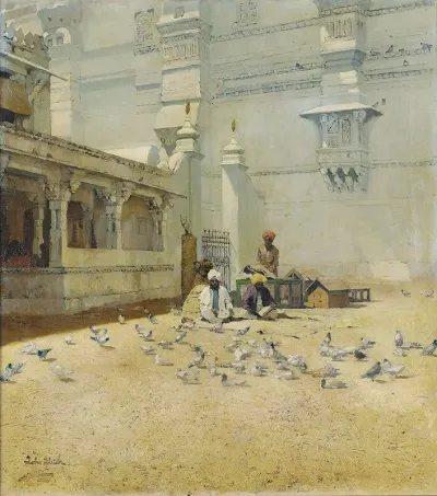 The Inner Courtyard Of The Amber Palace Jaipur India