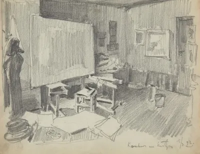 The Interior Of Jozef Mehoffers Studio In Paris