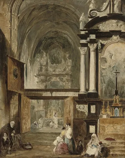 The Interior Of Santa Maria Gloriosa Del Frari Venice