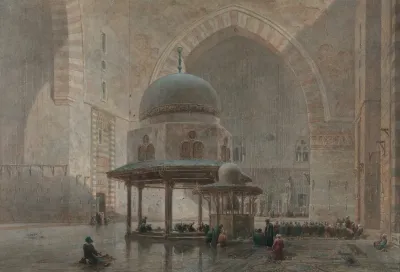 The Interior Of Sultan Hassan Mosque Cairo