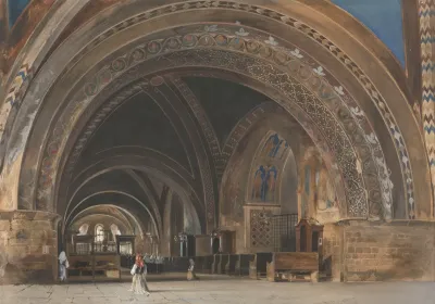 The Interior Of The Lower Basilica Of St Francis Of Assisi