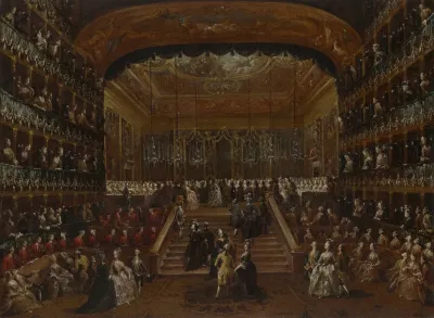 The Interior Of The Teatro San Benedetto Venice With The 1782 Ball In Honor Of The Conti Del Nord