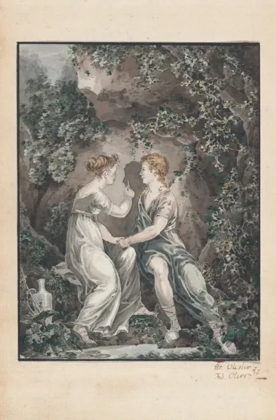 The Invention Of The Art Of Drawing The Daughter Of Butades Of Sicyon And Her Lover