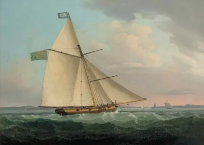 The Irish Postal Packet Earl Of Leicester 10 Guns Approaching Hook Head At The Entrance To Waterford Harbour