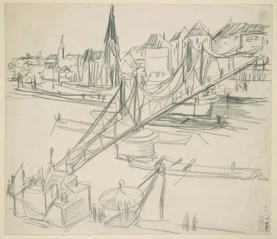 The Iron Bridge So Called Eiserner Steg At Frankfurt Main View Towards Sachsenhausen