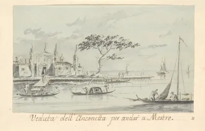 The Island Of Lanconetta On The Way To Mestre With The Church Of La Madonnetta