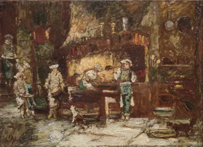 The Kitchen Of The Rotisserie Des Deux Paons