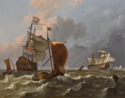 The Koning Willem Iii And Other Ships In The Sea Roads Off Texel