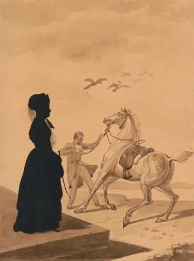 The Lady And The Festive Horse