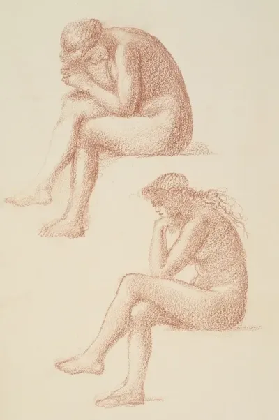 The Lament Nude Female Two Studies For The Figure On The Right