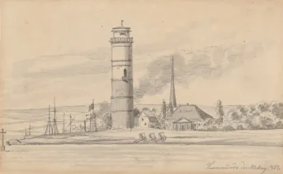 The Lighthouse Of Travemunde Seen From The South