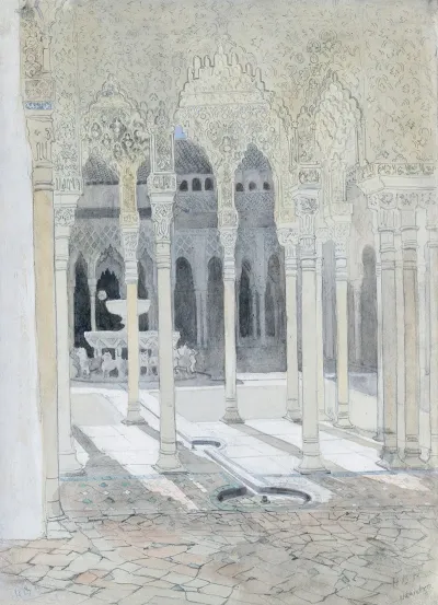 The Lion Courtyard The Alhambra Granada Spain