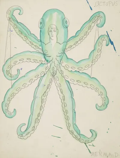 The Little Mermaid Octopuc Blue Green