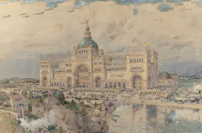 The Mackaye Spectatorium With Iowa Pavillion In Foreground Columbian Exposition