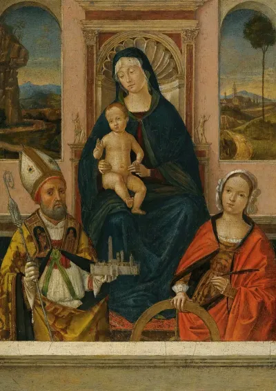 The Madonna And Child Enthroned With Saints Petronius And Catherine Of Alexandria