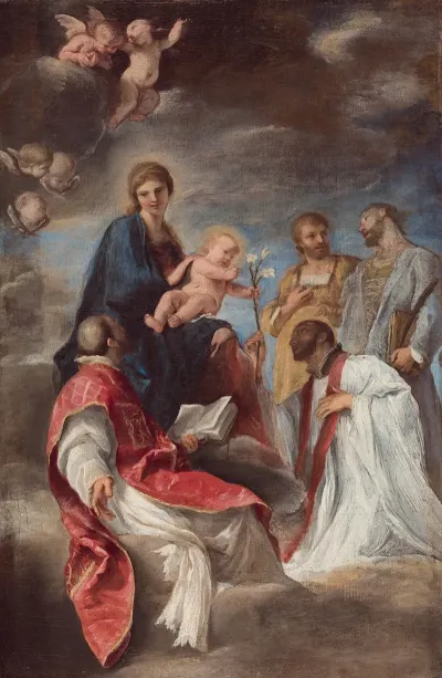 The Madonna And Child With Saints Ignatius Of Loyola Francis Xavier Cosmas And Damian