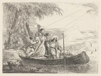 The Madonna Child And Angels Entering The Boat
