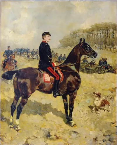 The Major Jules Tardiveau During An Inspection