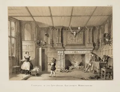 The Mansions Of England In The Olden Time Fireplace In The Gatehouse Kenilworth Warwickshire
