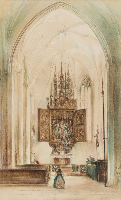 The Marian Altar In The Church Of Hallstatt