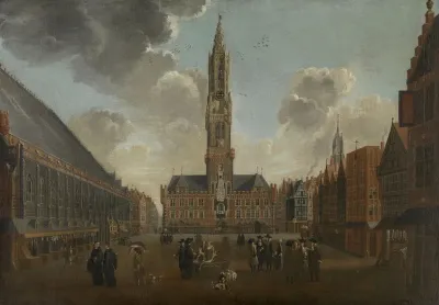 The Market Square In Bruges