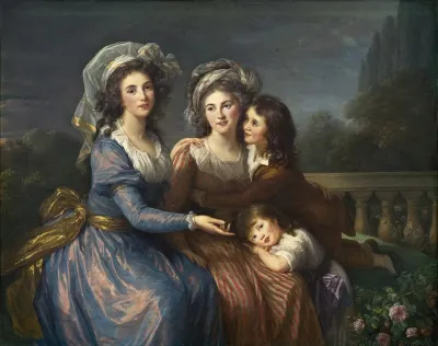 The Marquise De Pezayand The Marquise De Rouge With Her Sons Alexis And Adrien