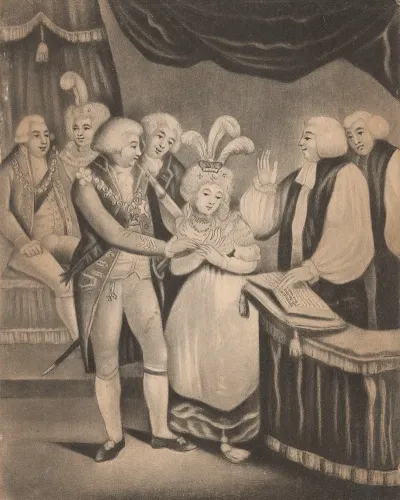 The Marriage Ceremony Of The Prince And Princess Of Wales Performd By The Archbishop Of Canterbury At The Chapel Royal April 8th 1795