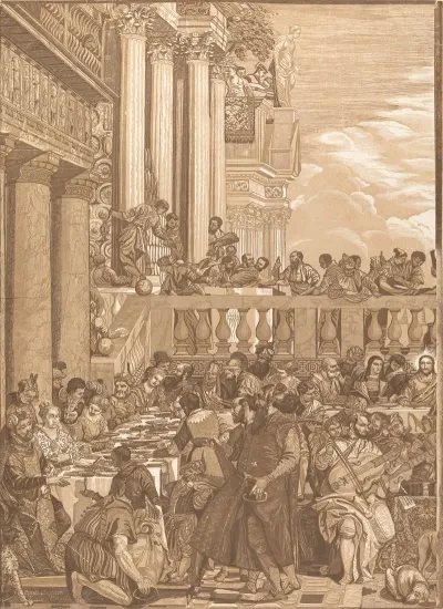 The Marriage Of Cana Left Sheet After Paola Veronese