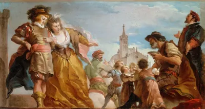 The Meeting Of Gautier Count Of Antwerp And His Daughter Violante