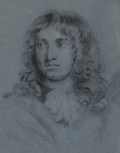 The Miniature Painter Thomas Flatman As A Young Man With Long Ringlets And A Scarf Tied In A Bow Around His Neck