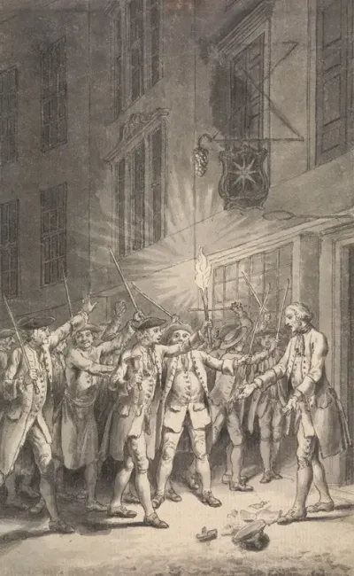 The Mob Assembled To Pull Down The Bawdy House Kept By Peter Wood In The Strand