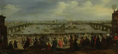 The Mock Battle Between The Weavers And The Dyers Guilds On The Arno In Florence On 25 July 1619