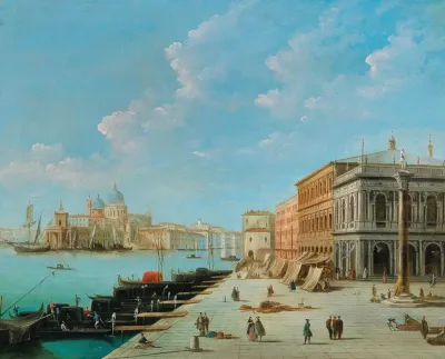 The Molo Looking Towards The Zecca With The Column Of Saint Teodoro Venice