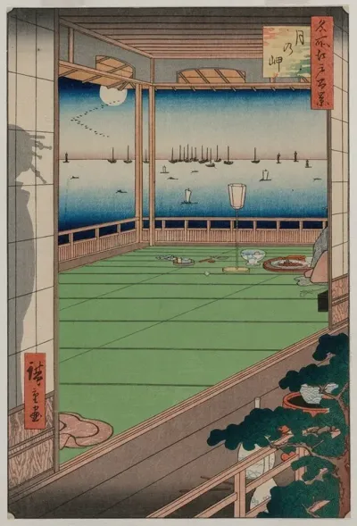 The Moon Viewing Promontory From The Series One Hundred Views Of Famous Places In Edo