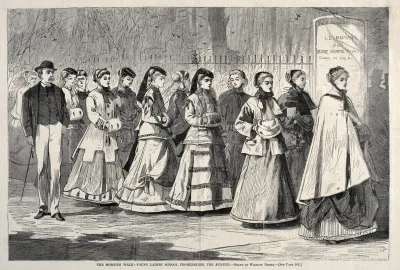 The Morning Walk Young Ladies School Promenading The Avenue
