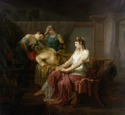 The Mortally Wounded Mark Anthony With Cleopatra