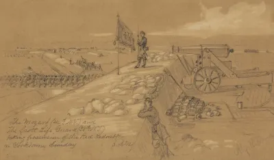 The Mozart 40th N Y And The Scott Life Guard 38th N Y Taking Possession Of The Red Redoubt Nr Yorktown Sunday 6 A M
